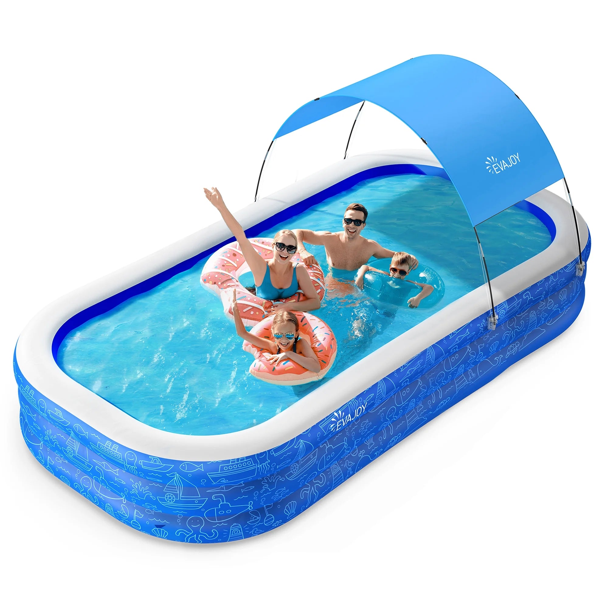 Sable EJ-HF042 Large Inflatable Swimming Pool with Canopy, 150
