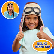 Just Play Danny Go Aviator Hat, Vintage Style Brown Costume Headwear for Kids Ages 3 and Up, 23156
