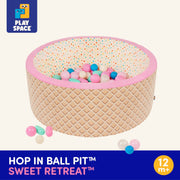 Battat Hop In Sweet Retreat Foam Ball Pit with 68 Pastel Balls, Collapsible Multicolor Indoor Toddler Play Toy