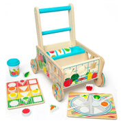 Melissa & Doug 30732 Wooden Shape Sorting Grocery Cart Playset