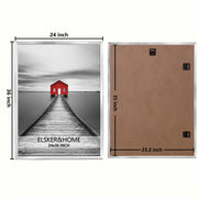 ELSKER&HOME 24x36 Silver Poster Frame 3 Pack, Magnetic Plastic Picture Frames for Horizontal or Vertical Wall Mounting
