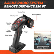 YCFUN HM123 Hobby Grade 1:12 RC Monster Truck, 4WD High-Speed 45 km/h, Off-Road All-Terrain Remote Control Car with Rechargeable Battery,