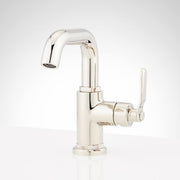 Signature Hardware 477061 Gunther 1.2 GPM Single Hole Bathroom Faucet with Lever Handle and Pop-Up Drain Assembly, Polished Nickel