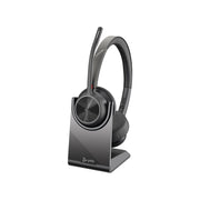 Poly Voyager 4320 UC Wireless Bluetooth Headset, Noise-Canceling Dual Mic, USB-C Dongle, Charging Stand, Microsoft Teams Certified, Black