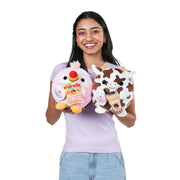 ZURU Snackles Series 2 Bonnie the Cow Plush Toy with Licensed Kung Fu Bubble Tea Accessory, Ultra Soft Polyester, 8 Inch Collectible Stuffed Animal