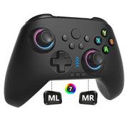Oilsky WS-024 Wireless Gaming Controller with Bluetooth, RGB Backlighting, Hall Effect Joysticks and Triggers, Rechargeable Battery, Black
