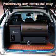 KingChii KC249017 8-in-1 Multifunctional BBQ Wood Pellet Grill Smoker With Temperature Control for Outdoor Cooking, Bronze