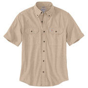 Carhartt Loose-Fit Midweight Chambray Button-Front Short-Sleeve Shirt for Men - Dark Tan Chambray - L