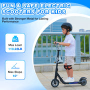 Mega Motion ME1 Electric Scooter for Kids, Foldable Aluminum Frame, Adjustable 3-Speed Motor, LED Lights, Rear Fender Brake, Black