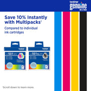 Brother LC501XLBK High Yield Black Ink Cartridge, 500 Page Yield, Compatible with MFC-J1260W, MFC-J1360DW, MFC-J1410DW