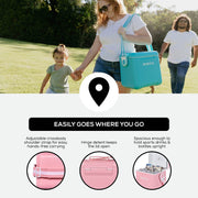 Igloo 11 Qt Tag Along Too Strapped Picnic Style Cooler, Pink - Material: Plastic
