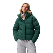 Columbia Women's Amaze Puff Hooded Down Jacket, 650-Fill Power Insulation, Water-Repellent, Rain Forest, Small, 213371