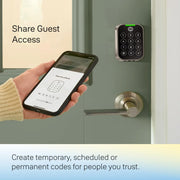 Yale Assure Lock 2 Plus Smart Keyless Wi-Fi Deadbolt with Touchscreen Keypad, Apple Home Keys Compatible, Black Suede, YRD450-N-WF1-BSP