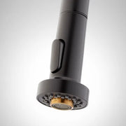 Signature Hardware 485807 Ridgeway 1.75 GPM Single Handle Pull-Down Kitchen Faucet, Matte Black/Brushed Gold