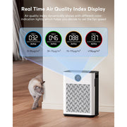 AIRFIRE 2025 Upgraded Air Purifier, Large Room 2800 Ft, H14 True HEPA Filter, Washable Pre-filter, 4-Speed Fan, Quiet Sleep Mode, Timer