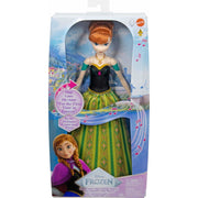 Mattel Disney Frozen Singing Anna Doll, Signature Castle Outfit with Removable Skirt, Brushable Hair, Posable Design, JFH85