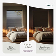 CHICOLOGY Cordless 1 Vinyl Mini Blinds Gloss Gray (Room Darkening) 34W X 84H