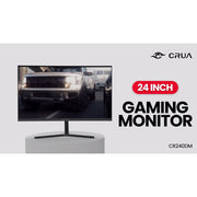 CRUA Curved Gaming Monitor, 24-Inch FHD 1920x1080 VA Panel, 180Hz Refresh Rate, 1ms Response, AMD FreeSync, Low Blue Light, Tilt Adjustable, VESA 75x75mm, Black, CR240DM
