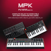 AKAI Professional MPKMINI3B MPK Mini MK3 25 Key USB MIDI Keyboard Controller with 8 Backlit Drum Pads, Black
