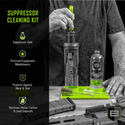 Breakthrough Clean Technologies Suppressor Cleaning Kit, 16 oz, Includes Soaking Tube, Specialized Brushes, Retrieval Tool, Organized Tray