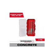 Milwaukee 48-20-9057 7 Piece Shockwave Carbide Hammer Drill Bit Kit For Concrete, Stone, Masonry Drilling