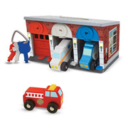 Melissa & Doug Keys & Cars Wooden Rescue Vehicle & Garage Toy (7 Piece)
