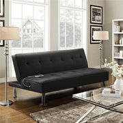 Alden Design TD01gv0001 Modern Fabric Convertible Futon with USB, Black