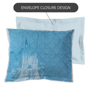 Disney Princess Cinderella's Castle Bedding Set, Blue, Twin/Full, 2-Piece Quilted Polyester Microfiber
