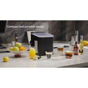 Simzlife Portable Countertop Ice Maker, 26 lb Daily Output, 9 Bullet Ice Cubes in 6 Minutes, Self-Cleaning, Gray, Includes Ice Basket and Scoop