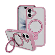 onn MagSafe Compatible Phone Case with Kickstand for iPhone 17 and iPhone 17 Pro, Frosted Clear Back, Matte Pink Sides