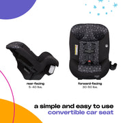 Cosco Kids Scenera Extend Convertible Car Seat, Moonlit Night, Rear- and Forward-Facing, Slim Profile, Adjustable 5-Point Harness, Lightweight