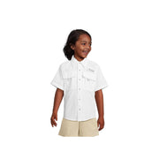 Columbia Kids Bahama II Short Sleeve Shirt, UPF 50 Sun Protection, Built-In Rod Holder, White, X-Large, 2121751100XL