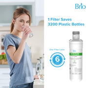 Brio 6046A Refrigerator Water Filter Replacement, Carbon Block, Leak-Proof, Long-Lasting, Compatible with Samsung DA97-17376B, DA97-08006C, HAF-QIN, RF6046A3PK