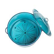 Cinsa 6001549 Steamer Pot Cookware with Lid & Trivet 34 qt Blue