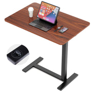 ZUNMOS Mobile Standing Desk, Adjustable Height Overbed Laptop Desk with Hidden Casters, Portable Rolling Workstation for Home Office Dorm, Brown, MHL07-NK