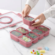 Cook With Color 8-Compartment Snackle Box Food Storage Container with Lids and Handle, Dishwasher Safe, Purple