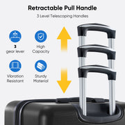 Edx 28 Inch Hardside Expandable Rolling Luggage with 360 Spinner Wheels, TSA Combination Lock, Lightweight Checked Large Suitcase, Black, EL-XLX