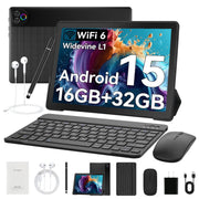 AEEZO A523-10-SET 10.1 Inch 2-in-1 Tablet Bundle with Octa-Core Processor, 16GB RAM, 32GB Storage, Keyboard and Mouse, Black