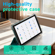 NOVOJOY 7 Inch Android 15 Tablet, 8GB RAM (3GB Built-in + 5GB Virtual), 32GB ROM, 1TB Expandable Storage, Dual Camera, IPS HD Display, 5G, WiFi 6, Bluetooth 5.0, Navy Blue with Premium Business Leather Case