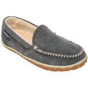 Minnetonka Tempe Moccasin Slippers, Womens Grey Suede, Wide Size 9, 40125W