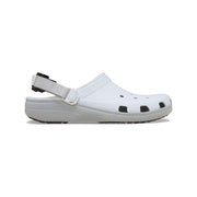 Crocs Classic Turbo Clogs, Adjustable Backstrap, Rubber Outsole, Sporty Color Blocked Design, White, 211287-100