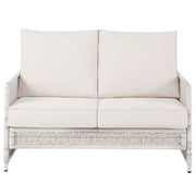 Better Homes & Gardens 027198 Paige 1 Piece Wicker Outdoor Loveseat with Cushions, White