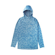 Aftco Adapt Men's Fishing Hoodie, Blue Upwell Camo, UPF 50 Sun Protection, Bio Base Phase Change Technology, Medium, M63159-61
