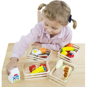 Melissa & Doug Food Groups - 21 Hand-Painted Woodenpc and 4 Crates