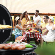 Techwood 1500W Indoor Smokeless Electric Grill and Griddle Set, Nonstick Plates, 6-Level Temperature Control, Turbo Smoke Extractor, Tempered Glass Lid, Red