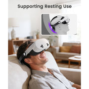 QQV Virtual Reality Gaming Headset Comfort Strap with Magnetic Battery 2-Pack, 20000mAh, Charging Station, Flip-Up Design for Meta Quest 3, Quest 3S, Quest 2, MQ5005