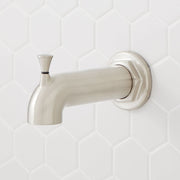 Signature Hardware Gunther 5-Inch Integrated Diverter Tub Spout, Brushed Nickel, Brass Construction, Single Hole Deck Mount, 953083