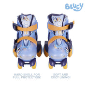Bluey Kids Training Roller Skates, Adjustable Size 9-12, Light Up 54mm Polyurethane Wheels, ABEC 5 Bearings, Durable PVC, Foam Lining, Unisex, ARO104LU241