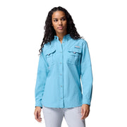 Columbia Womens PFG Bahama II Long Sleeve Fishing Shirt, Vintage Blue, Small, 209298