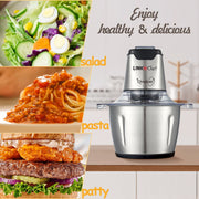 LINKChef FC-5125-2L-US 2L Meat Grinder Food Processor Stainless Steel Meat for Vegetable Meat Fruit